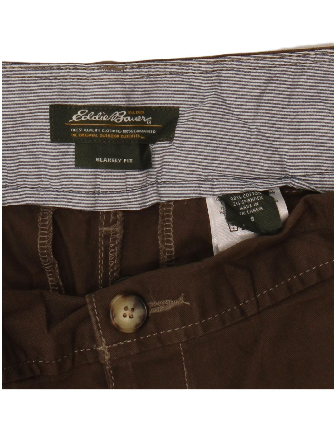 Eddie Bauer Womens Blakely Fit Bermuda Shorts US 8 Medium W30  Brown Cotton