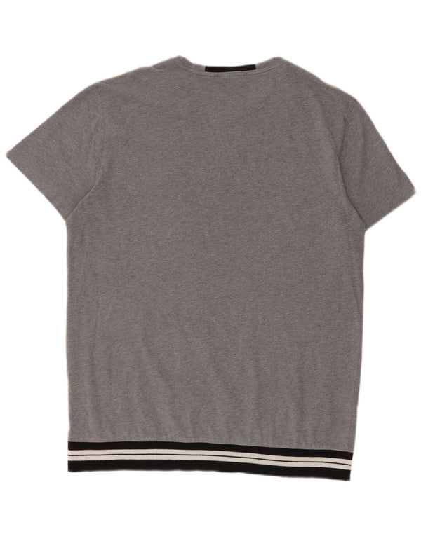Paolo Pecora Mens T-Shirt Top Medium Grey Colourblock