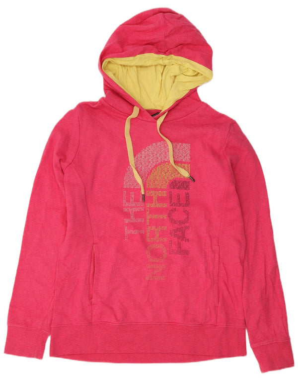 The North Face Womens Hooded Graphic Hoodie Jumper UK 12 Medium Pink Sports