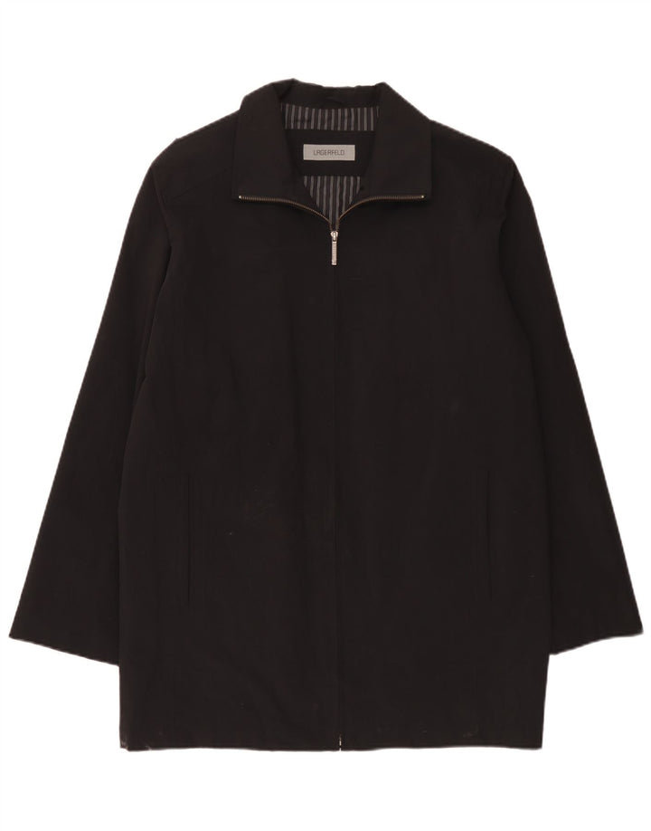 Karl Lagerfeld Mens Overcoat IT 48 Medium Black Polyester