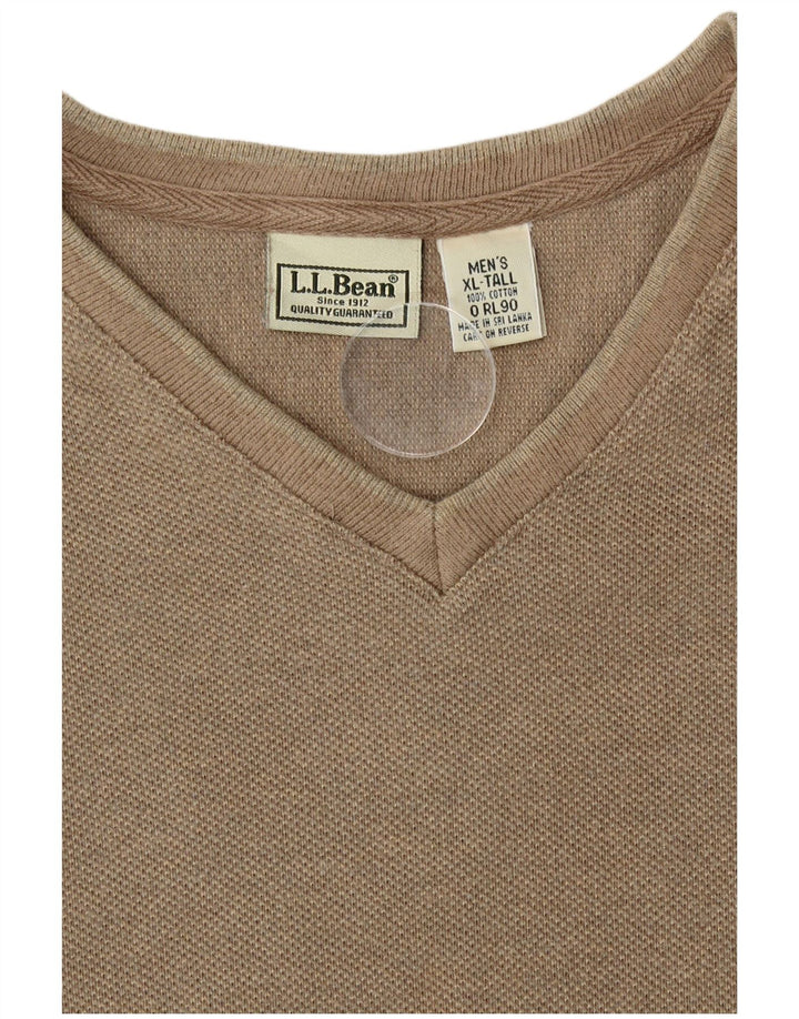 L.L.Bean Mens Top Long Sleeve XL Beige Cotton