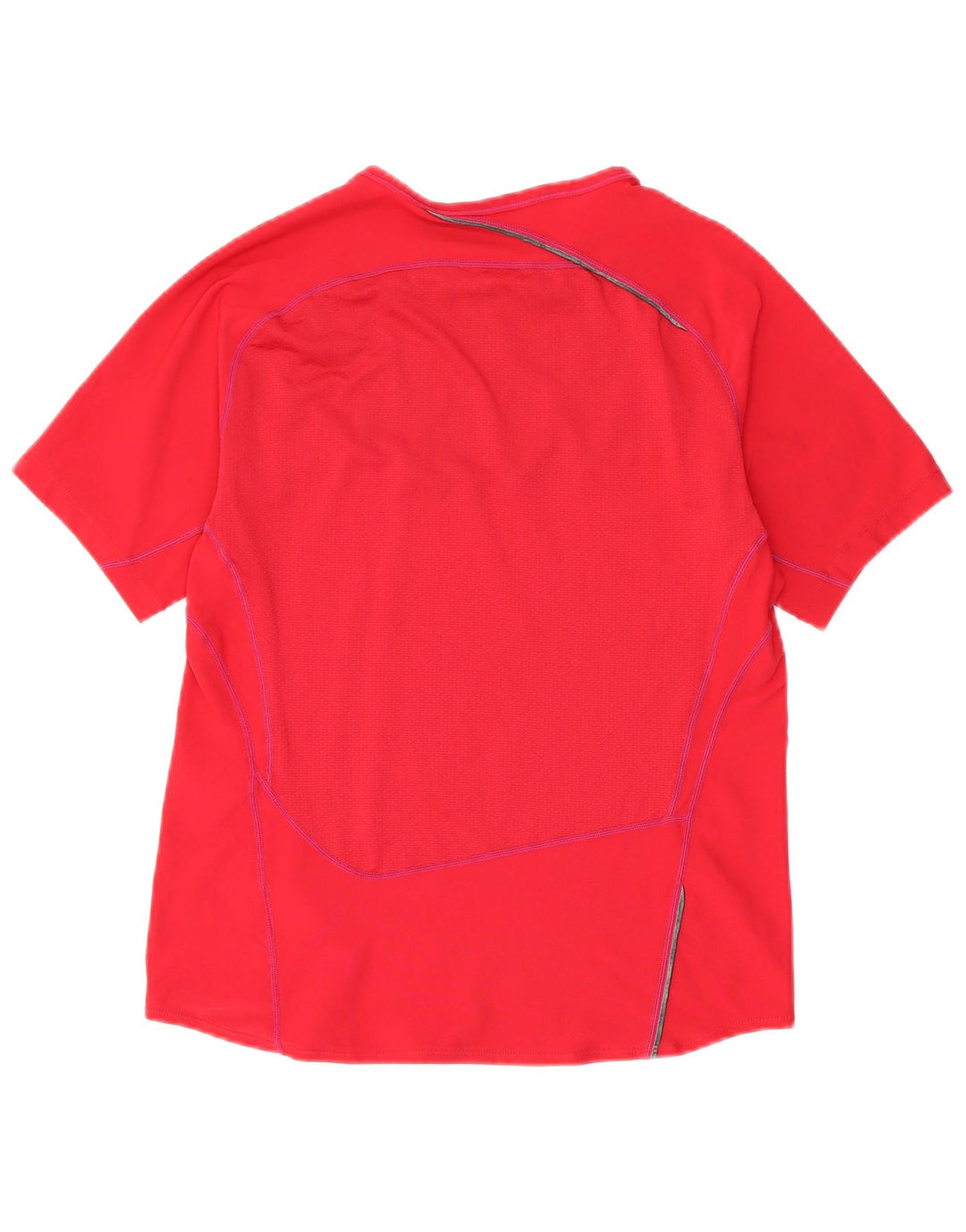 Nike Mens T-Shirt Top UK 39/41 Medium Red Colourblock Polyester