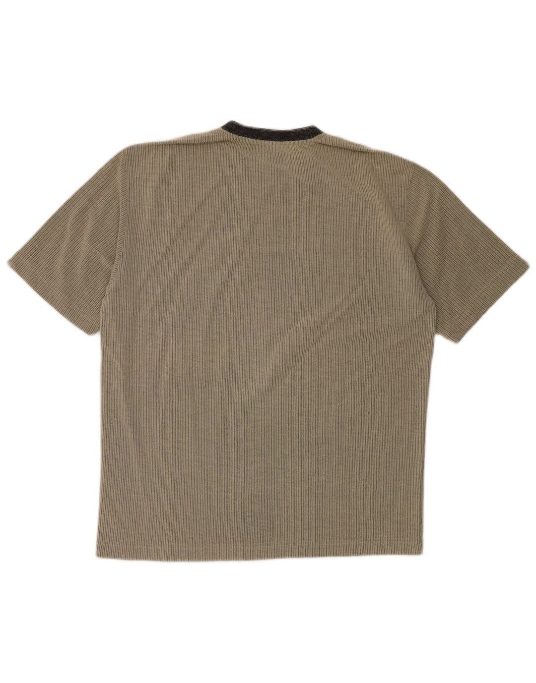 Tessitore Mens T-Shirt Top Large Grey Pinstripe