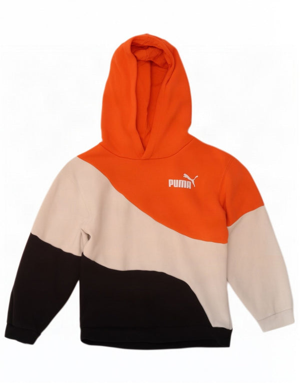 Puma Boys Hoodie Jumper 7-8 Years Multicoloured Colourblock Cotton