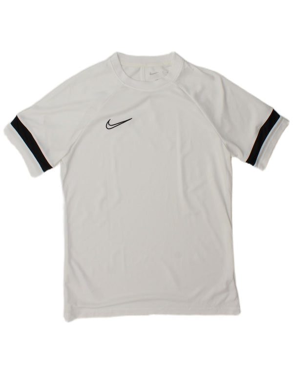 Nike Mens Dri Fit T-Shirt Top Medium White Colourblock Polyester