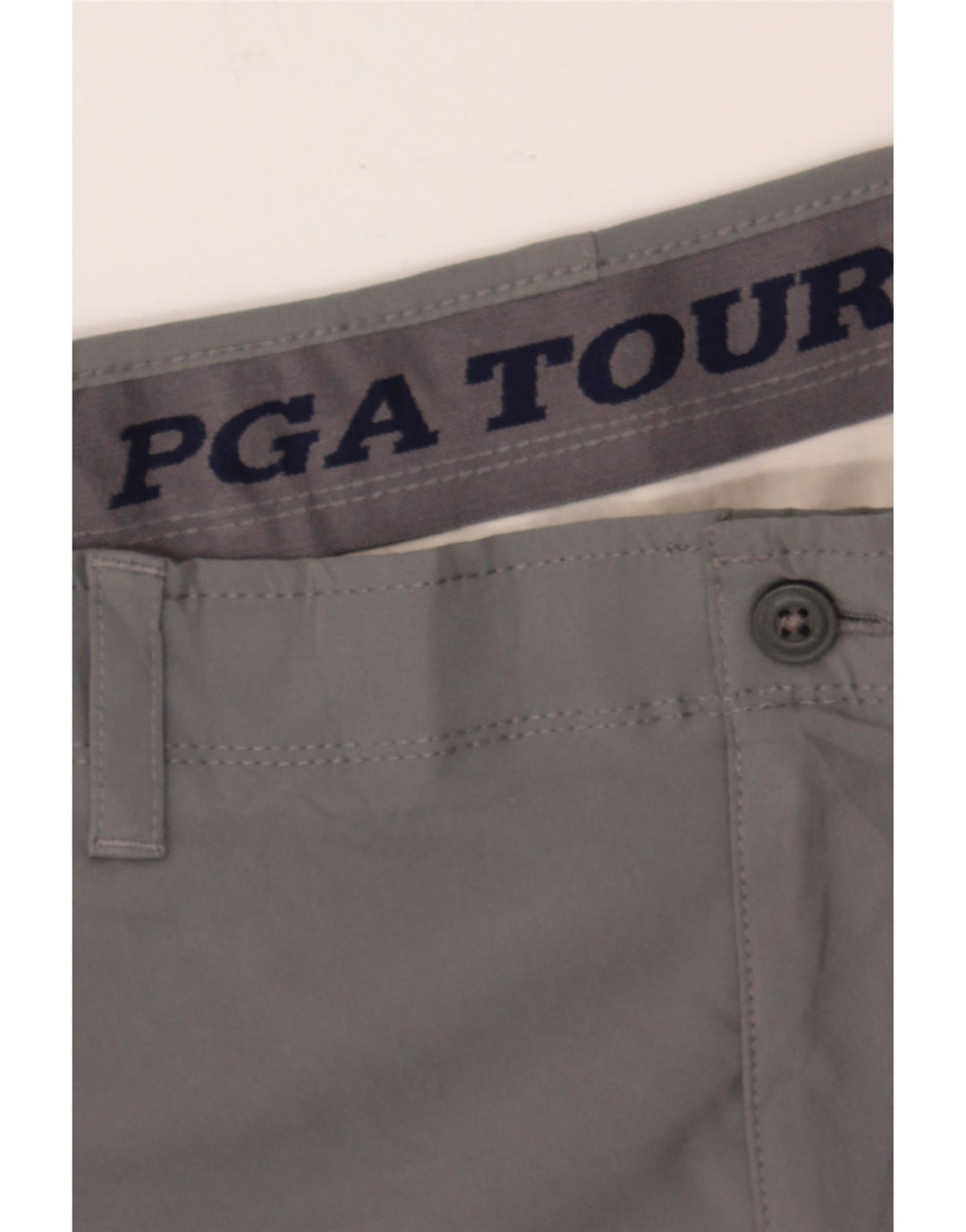 VINTAGE Mens Chino Shorts W36 Large  Grey Polyester Vintage Vintage and Second-Hand Vintage from Messina Hembry 