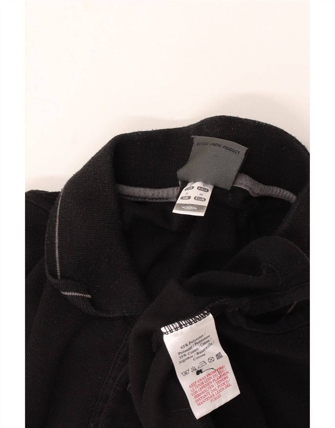 Umbro Mens Polo Shirt Medium Black Cotton