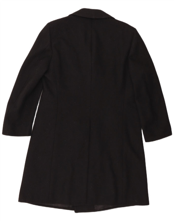Vintage Mens Double Breasted Coat IT 54 2XL Black Wool