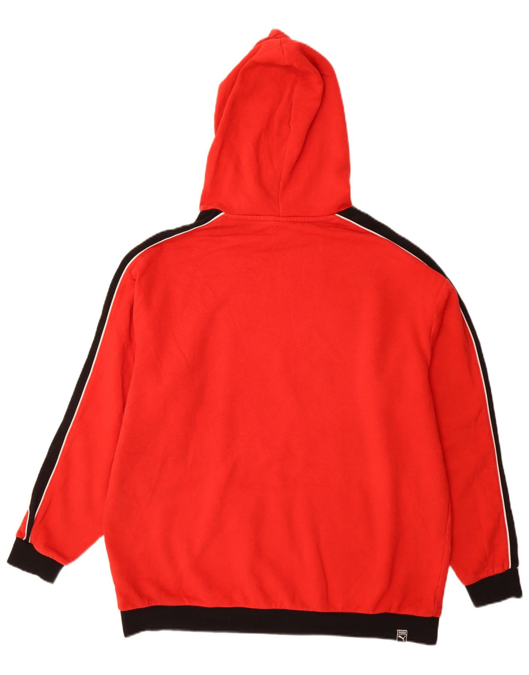 PUMA Womens Oversized Graphic Hoodie Jumper UK 14 Large Red Colourblock
