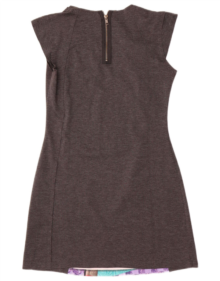 DESIGUAL Womens Sheath Dress UK 12 Medium Grey Patchwork