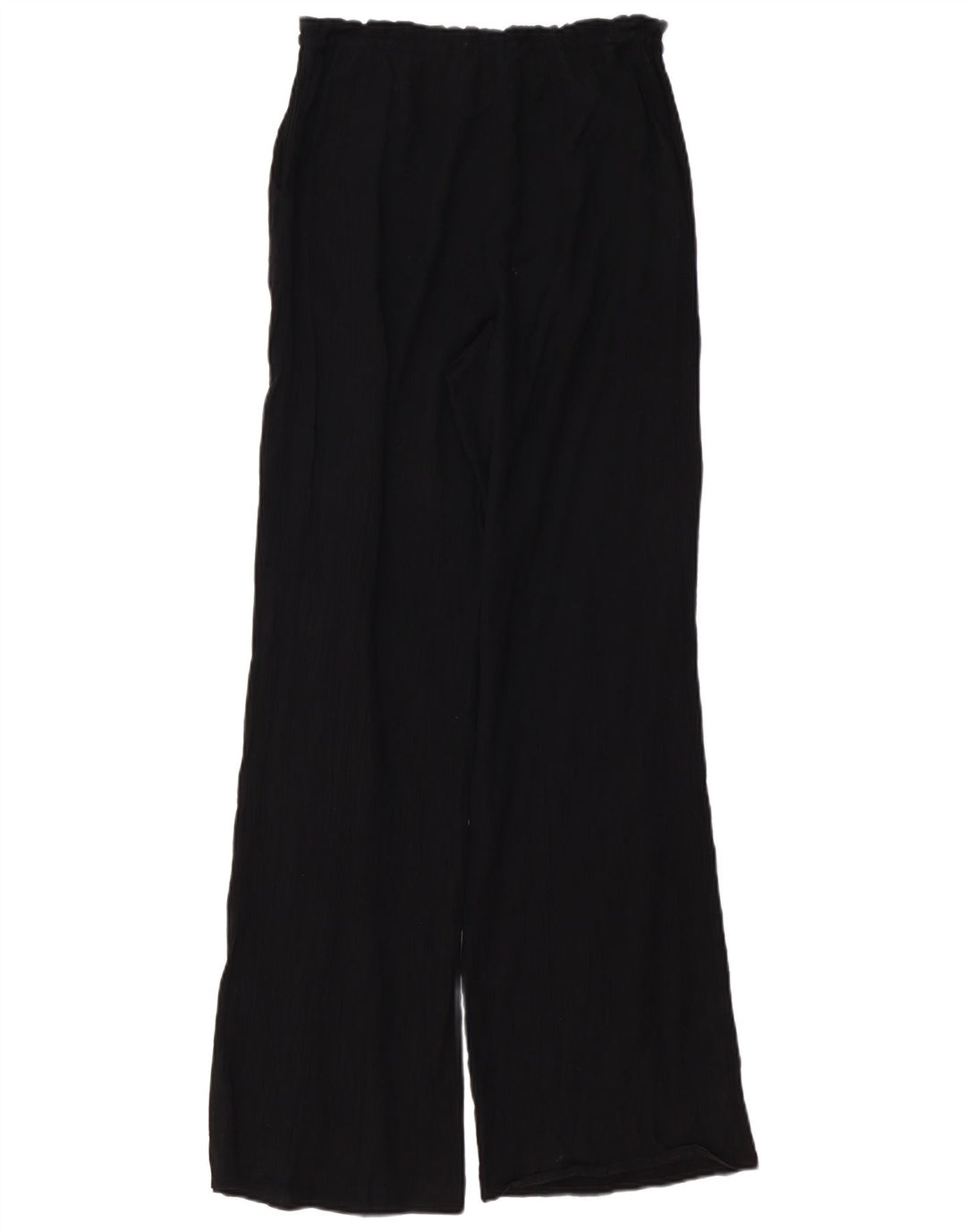 ZARA Womens High Waist Wide Leg Trousers UK 10 Small W26 L32 Black