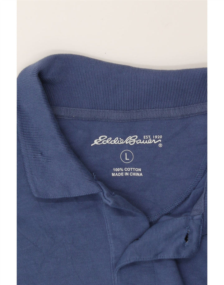 EDDIE BAUER Mens Polo Shirt Large Navy Blue Cotton Vintage Eddie Bauer and Second-Hand Eddie Bauer from Messina Hembry 