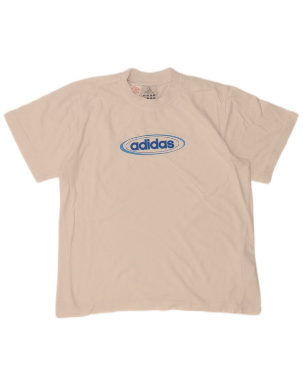 Adidas Boys Graphic T-Shirt Top 13-14 Years White Cotton