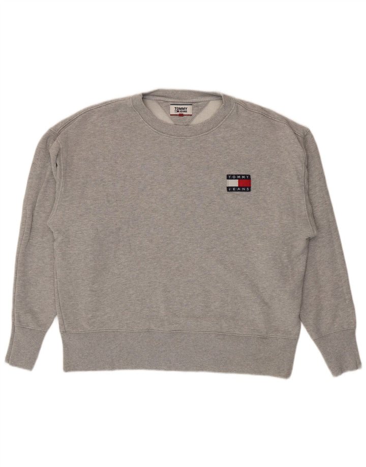Tommy Hilfiger Mens Sweatshirt Jumper Large Grey Flecked Cotton