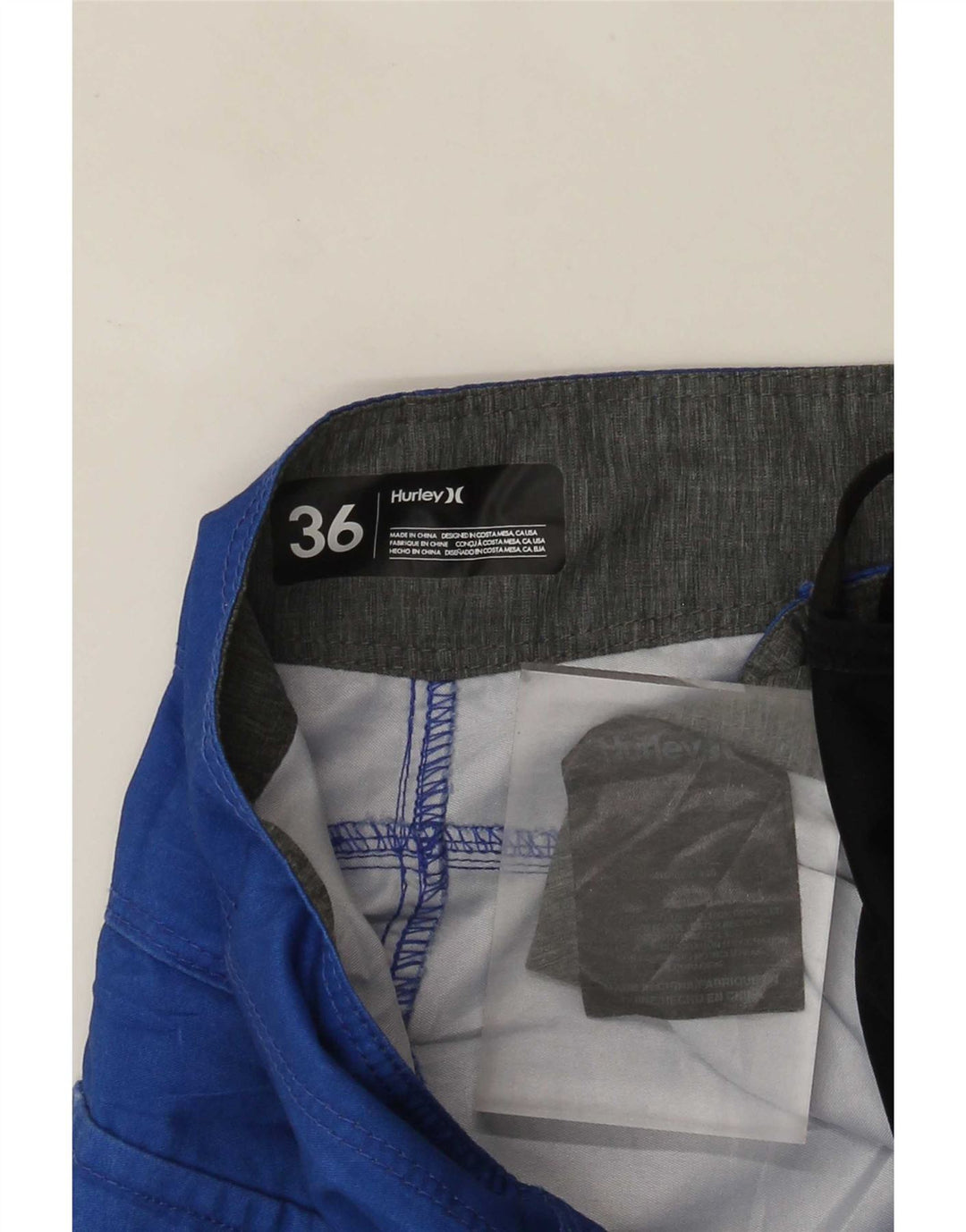 Hurley Mens Graphic Swimming Shorts Large  Blue Striped Polyester