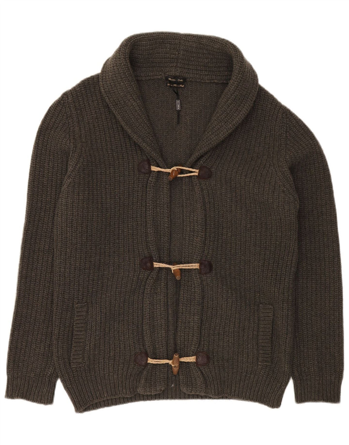 Massimo Dutti Womens Cardigan Sweater UK 18 XL Green Wool