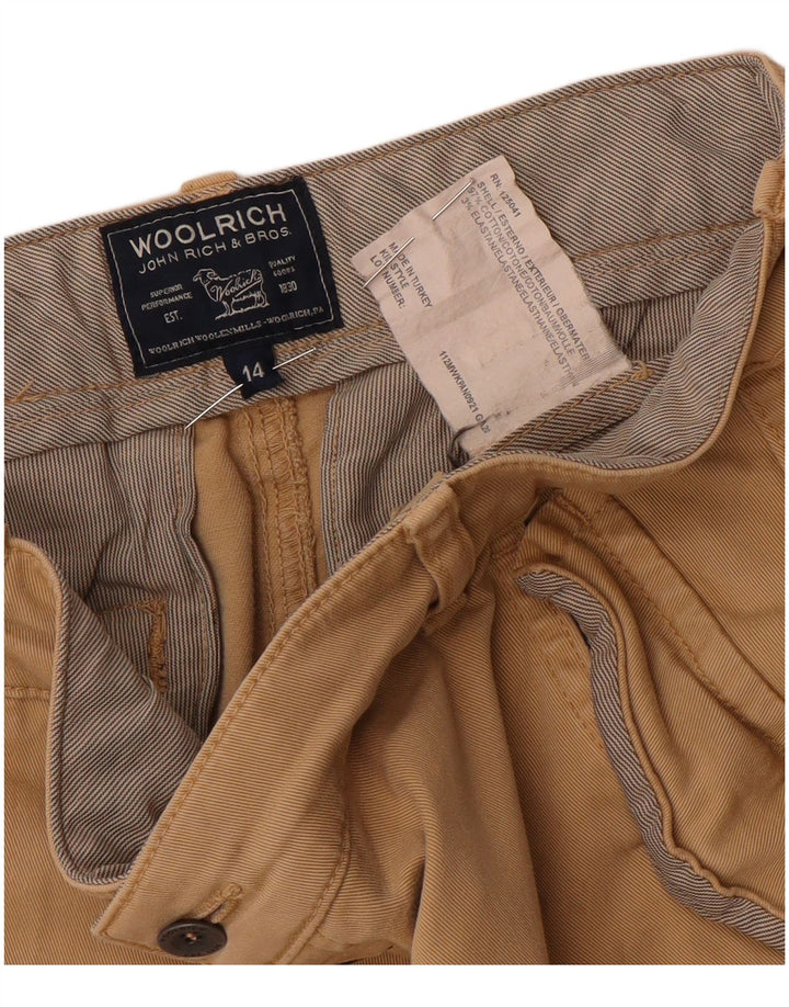 Woolrich Womens Slim Cargo Trousers UK 14 Medium W30 L32 Beige Cotton