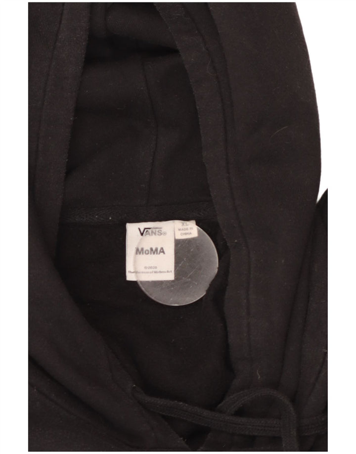 VANS Mens Graphic Hoodie Jumper XL Black Cotton