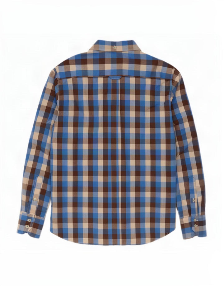 Ben Sherman Mens Shirt XL Blue Gingham Cotton