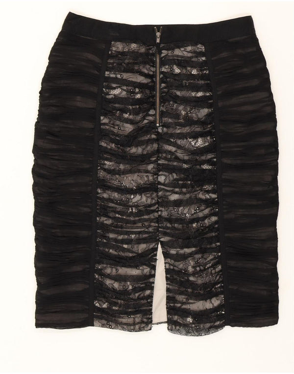 COAST Womens Lace Pencil Skirt UK 10 Small W28 Black Polyester