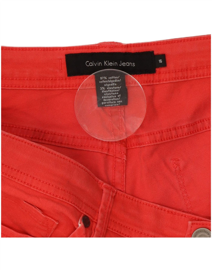 CALVIN KLEIN Womens Straight Jeans US  16 2XL W34 L27 Red Cotton