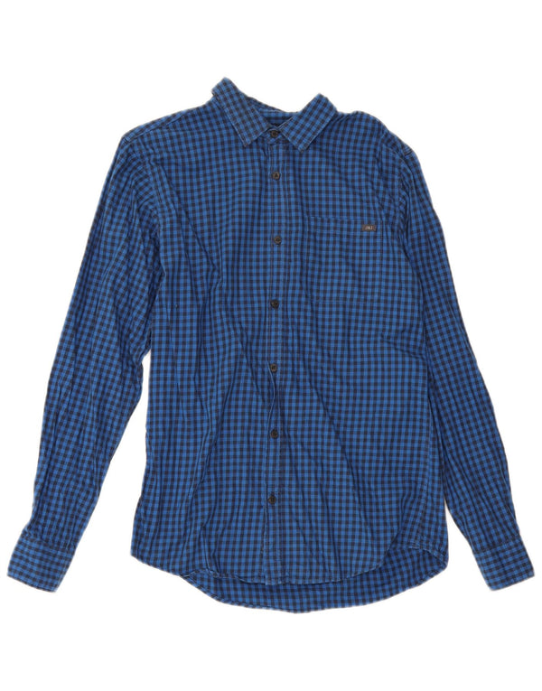 Jack & Jones Mens Shirt Small Blue Gingham Cotton