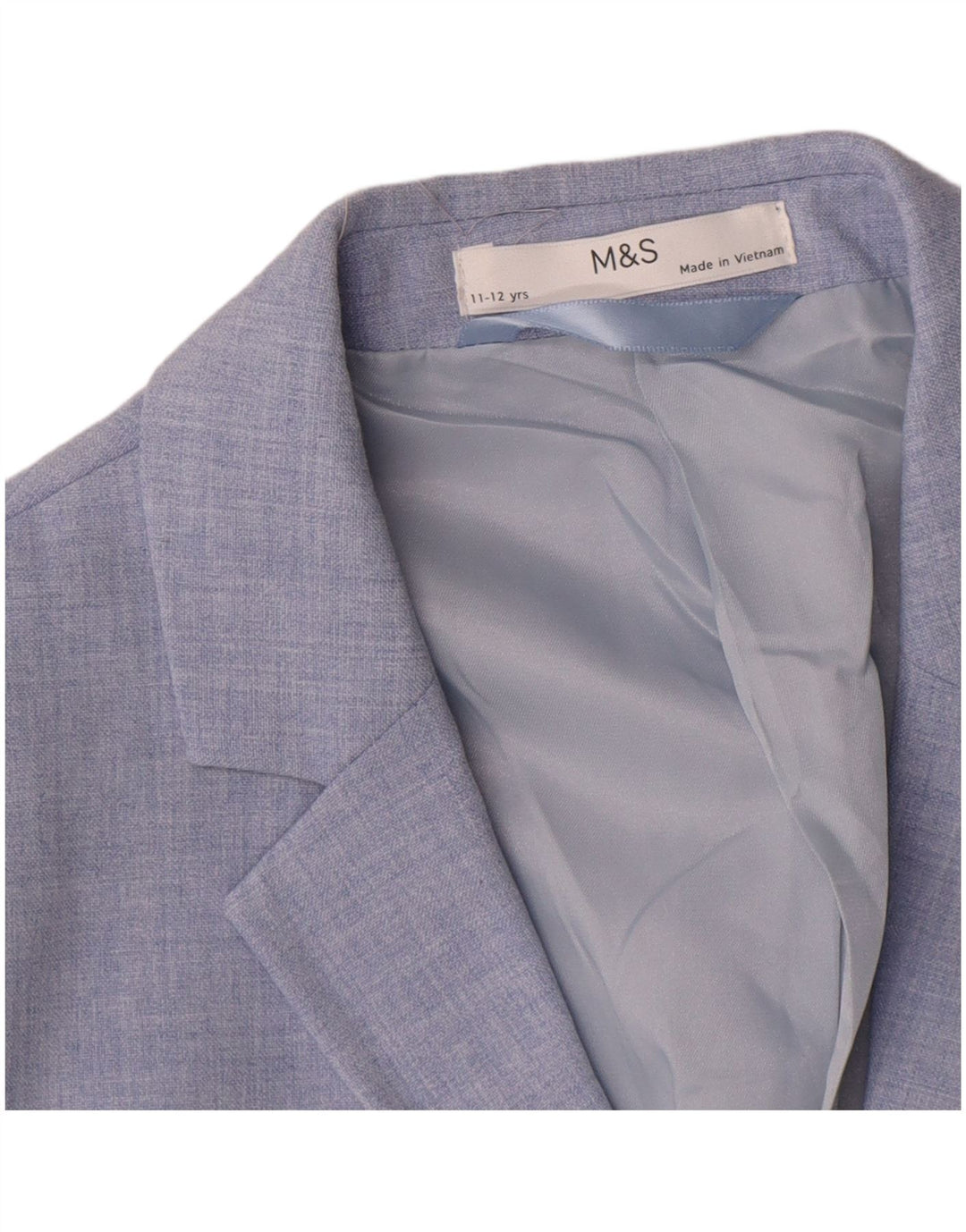 Marks & Spencer Boys 2 Button Blazer Jacket 11-12 Years Blue Polyester