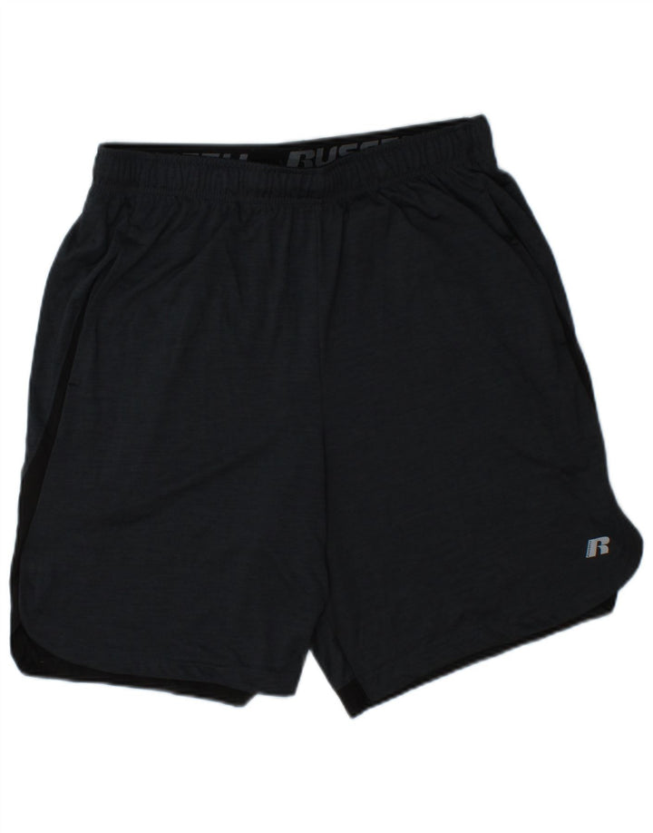 RUSSELL ATHLETIC Mens Dri-Power Sport Shorts Medium  Grey Colourblock