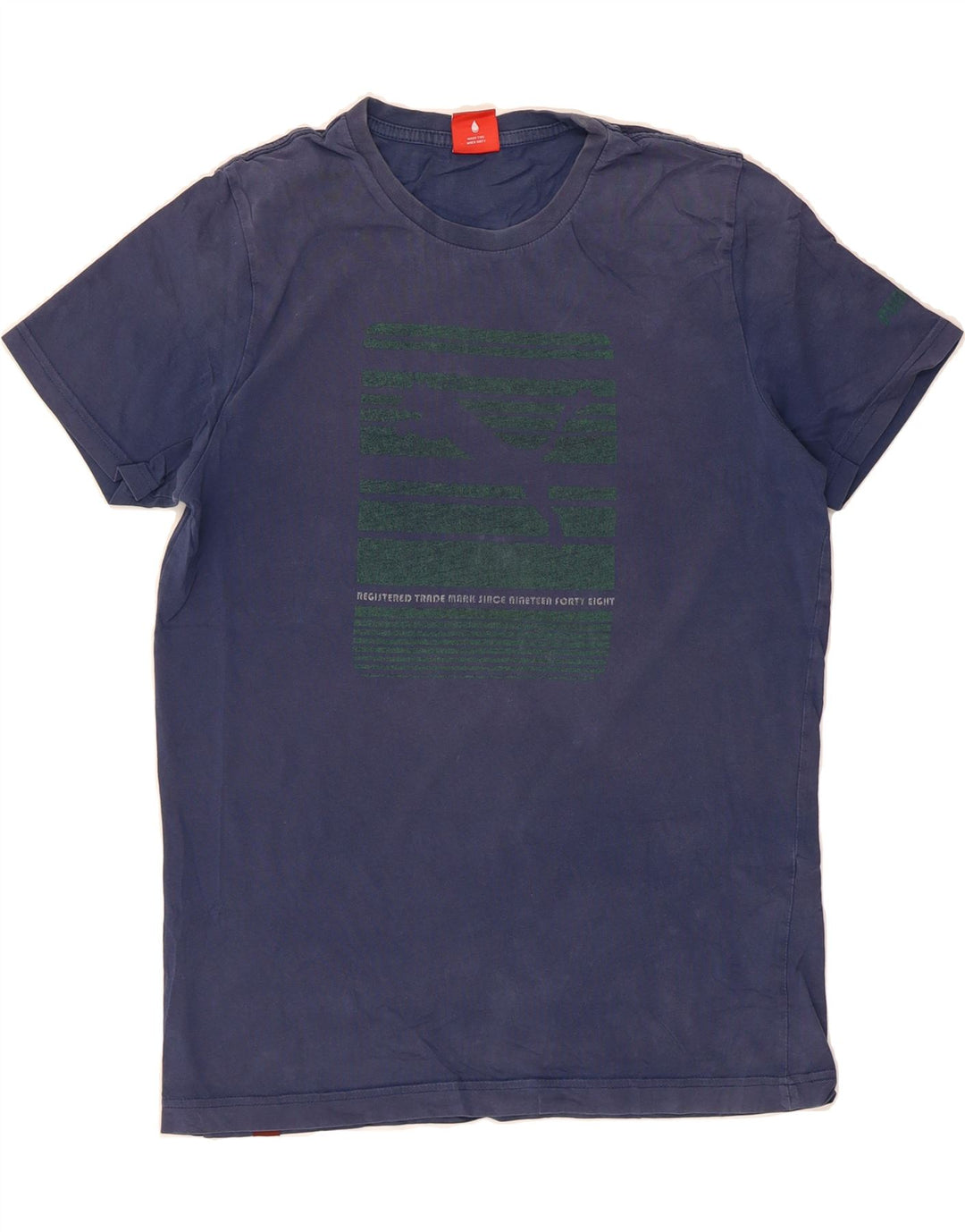 PUMA Mens Graphic T-Shirt Top Medium Navy Blue Cotton Vintage Puma and Second-Hand Puma from Messina Hembry 