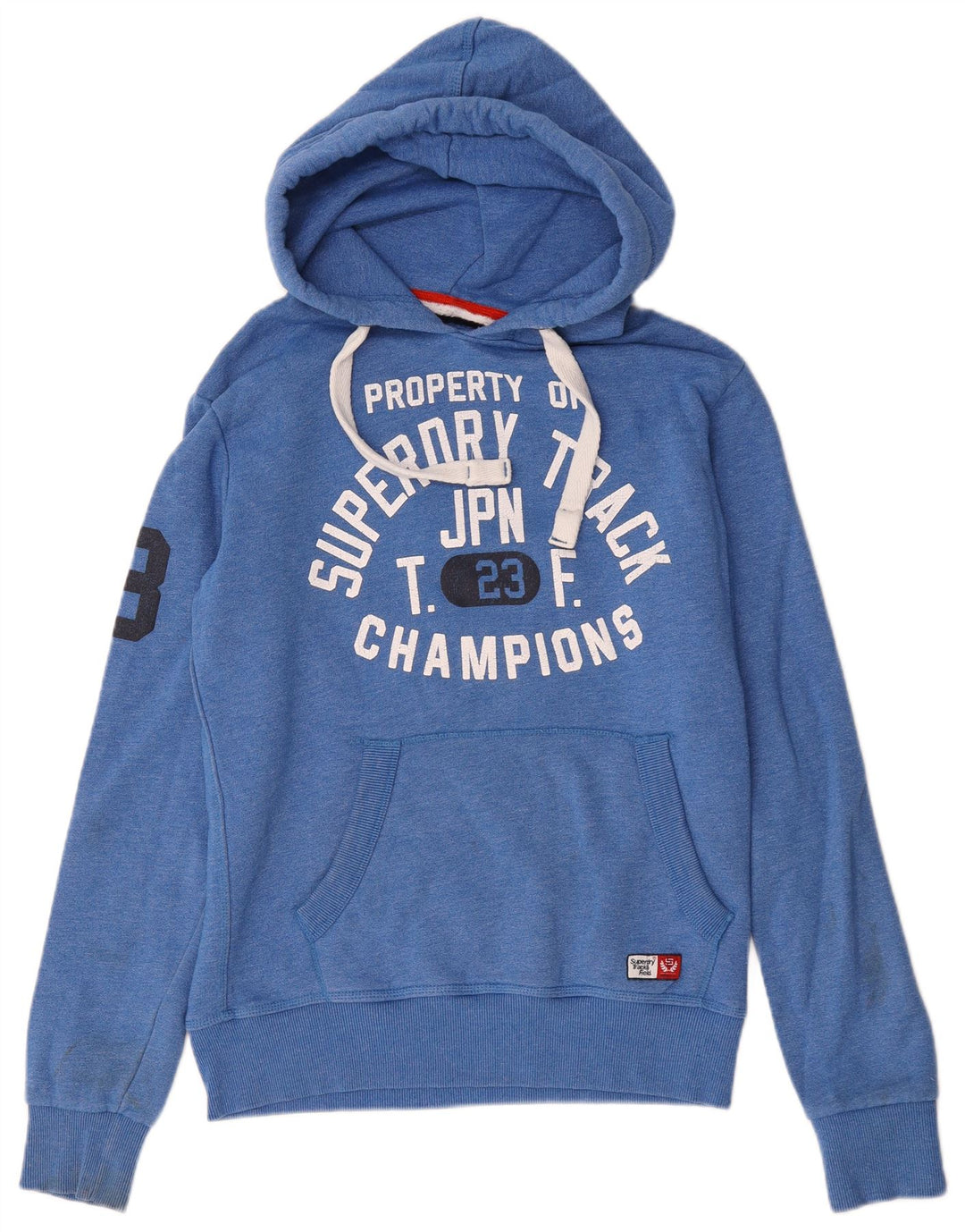 Superdry Mens Graphic Hoodie Jumper Medium Blue Cotton