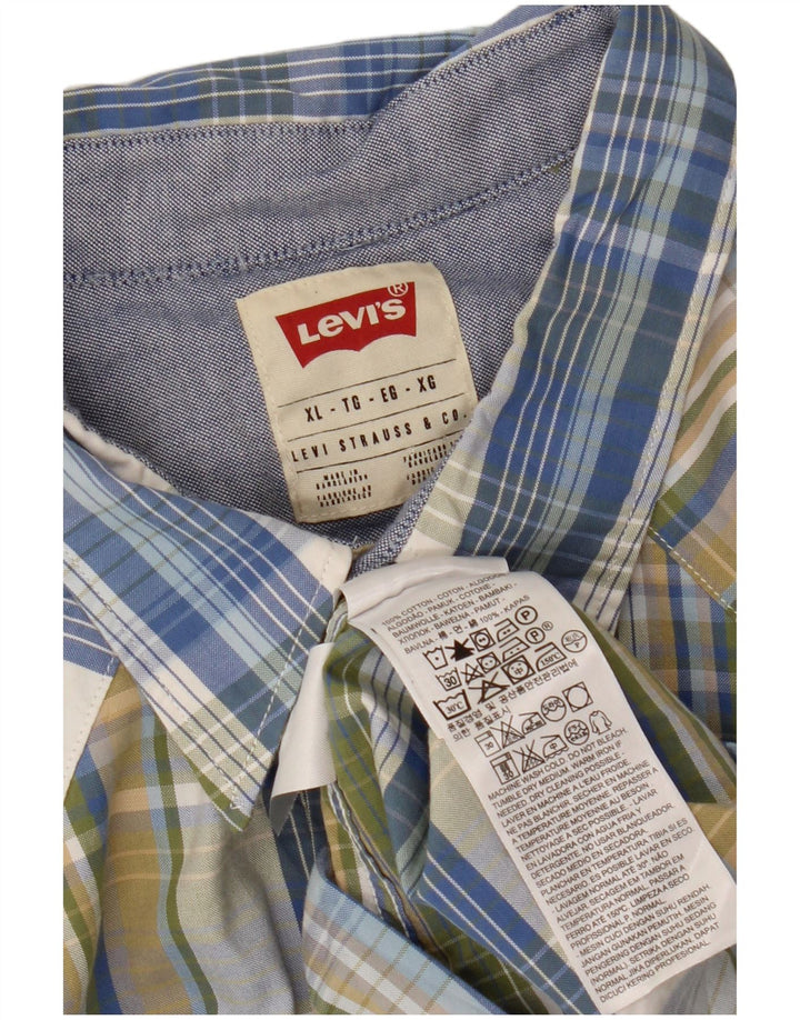 LEVI'S Mens Flannel Shirt XL Multicoloured Check Cotton