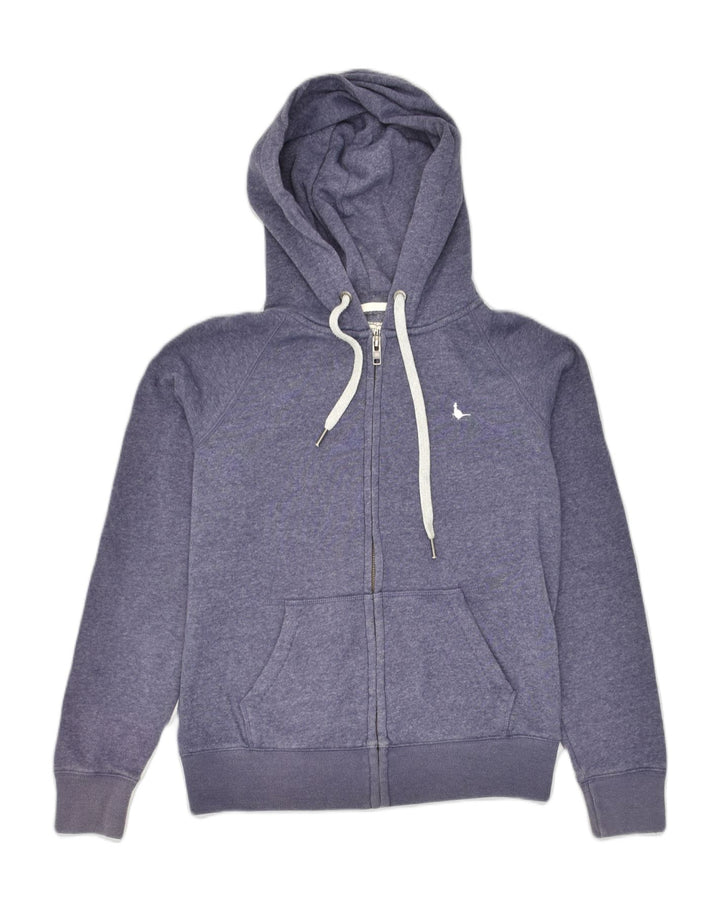 JACK WILLS Womens Zip Hoodie Sweater UK 10 Small  Blue Polyester | Vintage Jack Wills | Thrift | Second-Hand Jack Wills | Used Clothing | Messina Hembry 