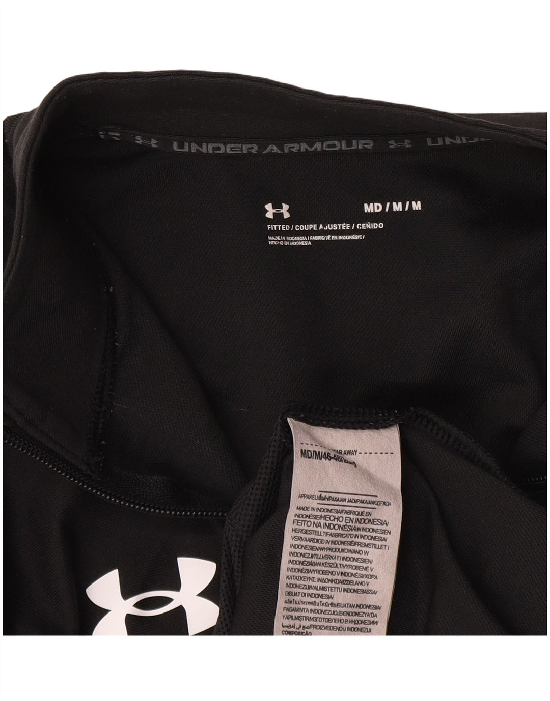 Under Armour Mens Tracksuit Top Jacket Medium Black Polyester