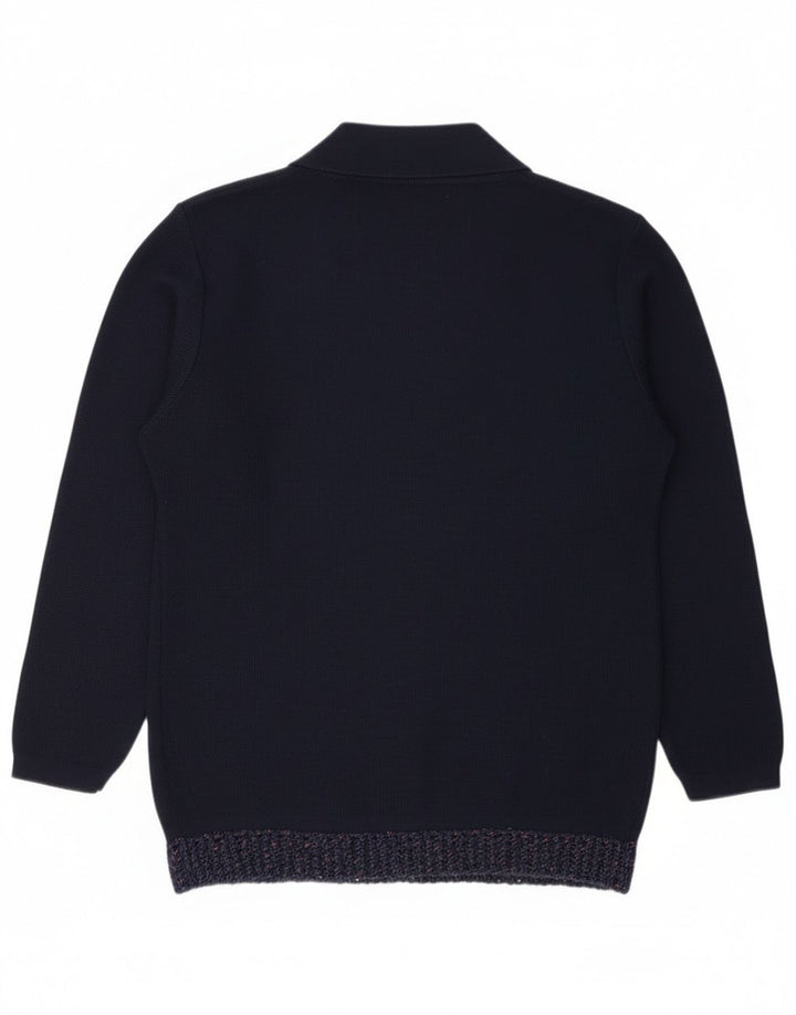 Vintage Womens Cardigan Sweater IT 48 XL Navy Blue Acrylic