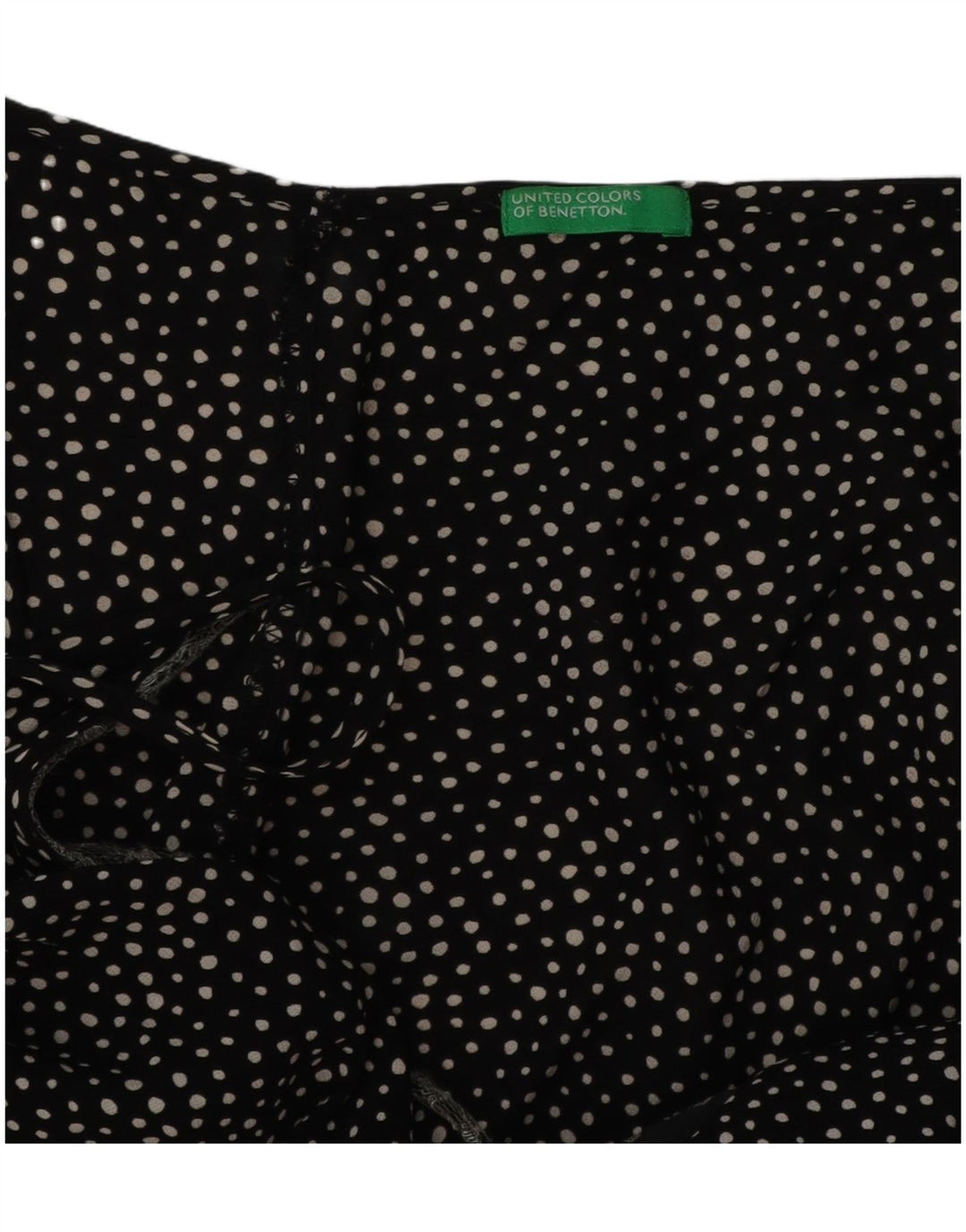 BENETTON Womens Sleeveless Blouse Top UK 10 Small Black Spotted