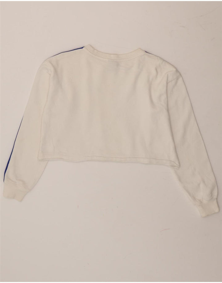 Champion Womens Oversized Graphic Sweatshirt Jumper UK 10 Small White