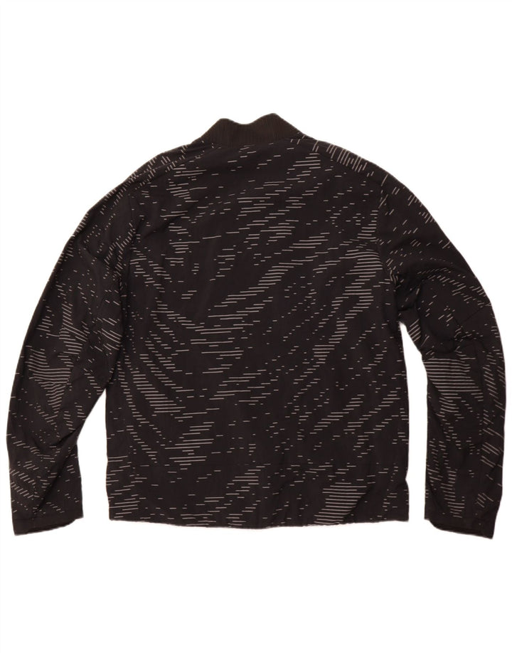 NIKE Mens Therma-Fit Reversible Tracksuit Top Jacket Medium Black Striped