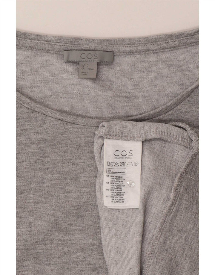 Cos Womens Oversized Top Long Sleeve UK 14 Medium Grey Flecked Viscose