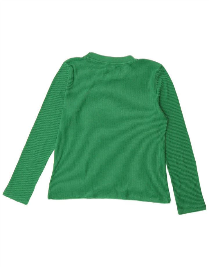 ZARA Womens Top Long Sleeve UK 14 Medium Green