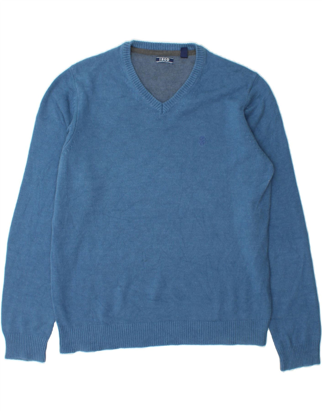 IZOD Mens V-Neck Jumper Sweater Large Blue Cotton Vintage Izod and Second-Hand Izod from Messina Hembry 