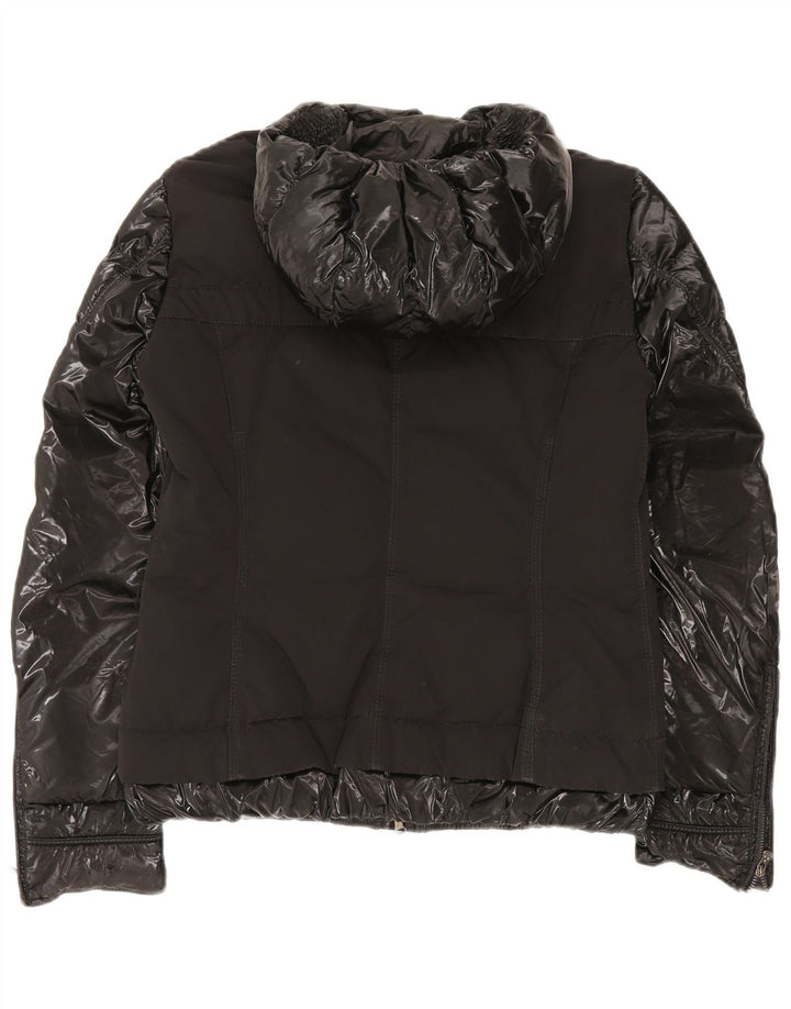 PEUTEREY Womens Hooded Padded Jacket IT 42 Medium Black Polyamide