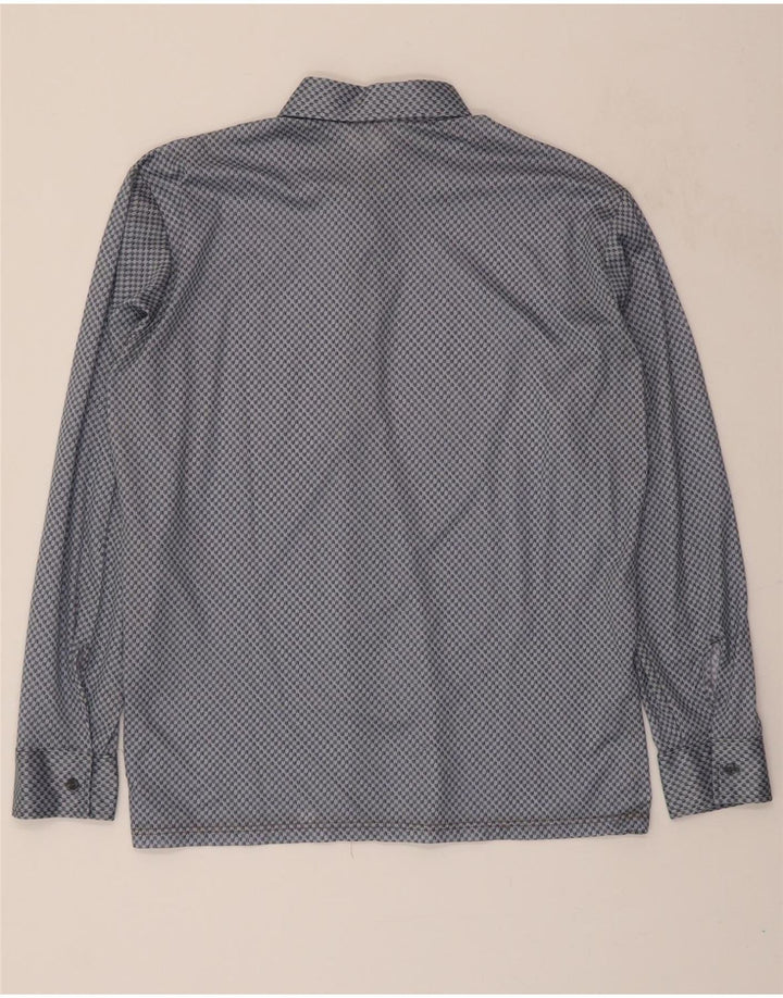 VINTAGE Mens Abstract Pattern Shirt Size 41 Large Blue Vintage Vintage and Second-Hand Vintage from Messina Hembry 