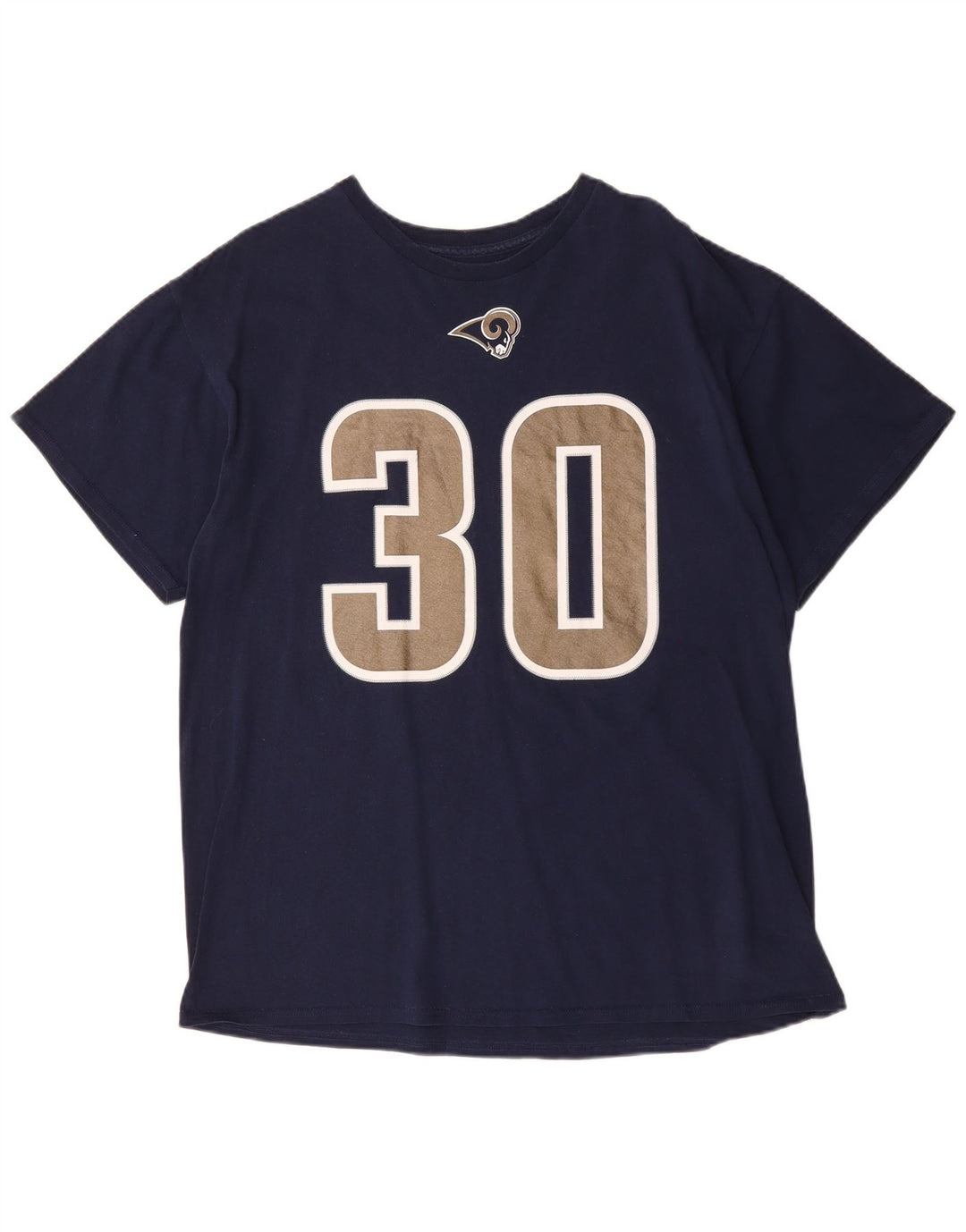 MAJESTIC Mens Todd Gurley II Graphic T-Shirt Top XL Navy Blue Cotton