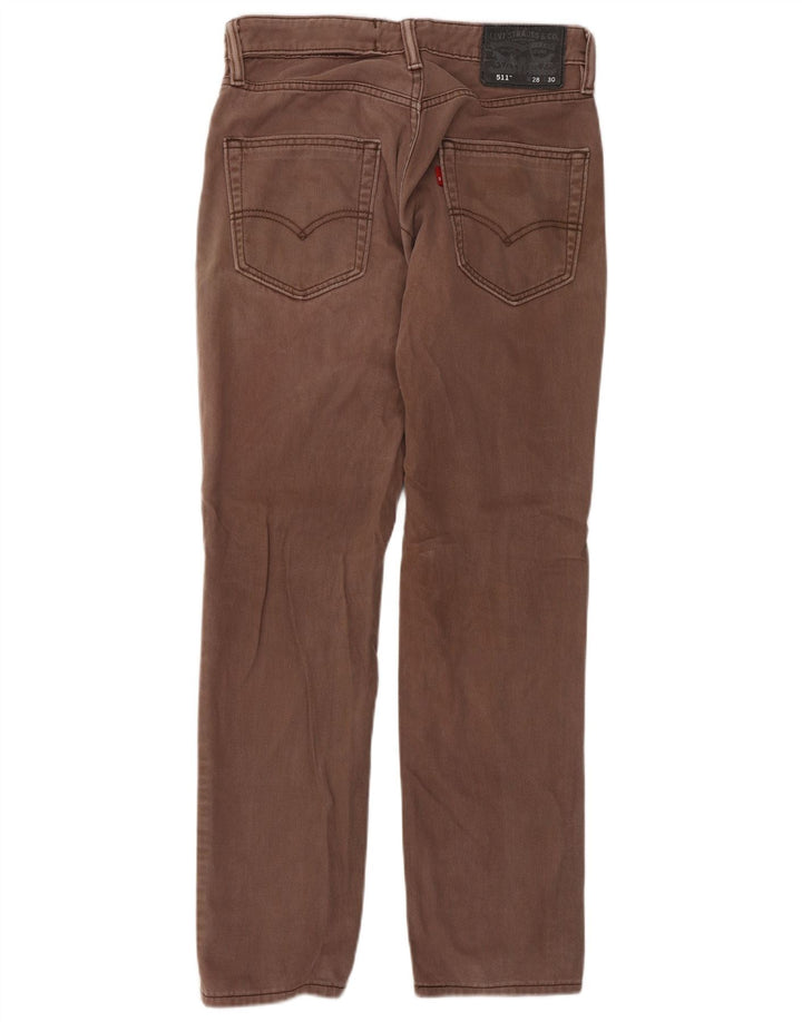 Levi's Mens 511 Slim Jeans W28 L30 Brown Cotton