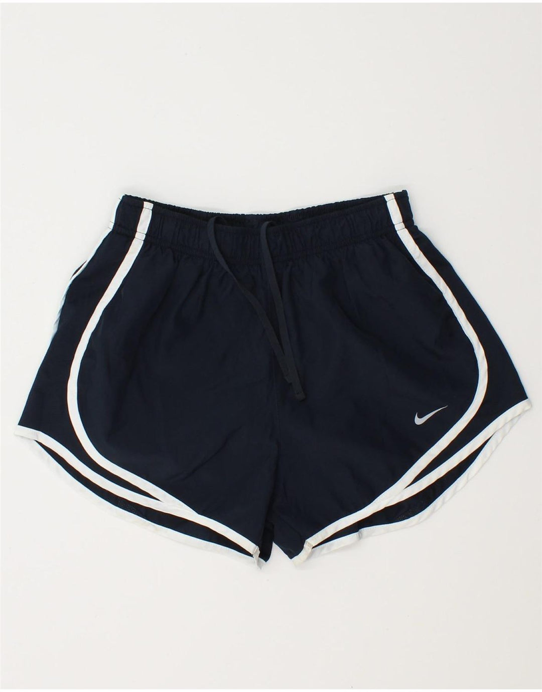 NIKE Womens Dri Fit Sport Shorts UK 10 Small  Navy Blue Polyester
