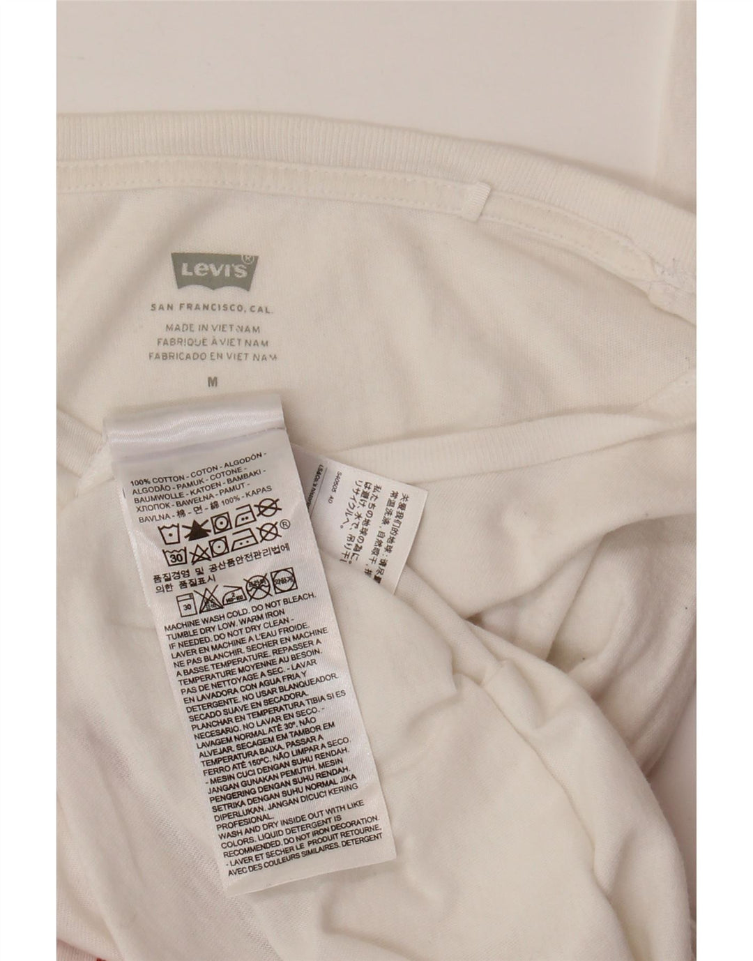 LEVI'S Womens Graphic T-Shirt Top UK 12 Medium White Cotton