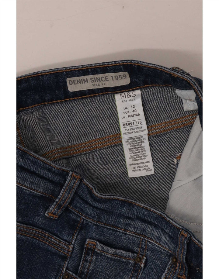 Marks & Spencer Womens Denim Shorts UK 12 Medium W30  Blue Cotton