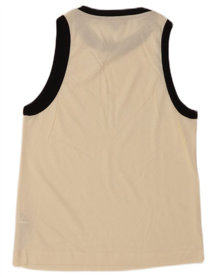 MASSIMO DUTTI Womens Vest Top UK 12 Medium Beige Cotton