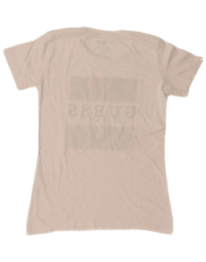 Guess Womens Graphic T-Shirt Top UK 10 Small White