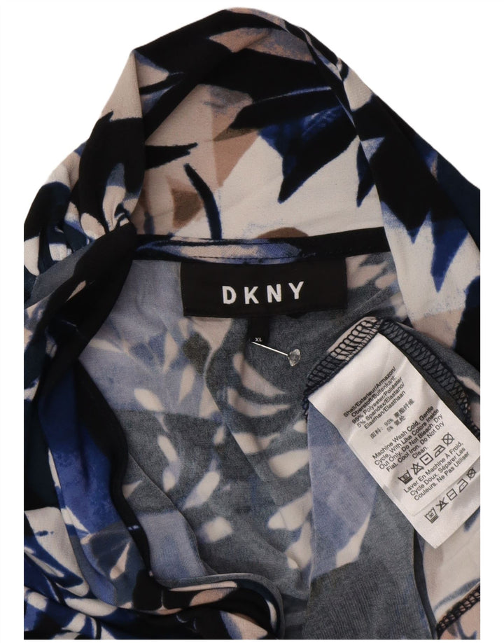 DKNY Womens Blouse Top UK 18 XL Multicoloured Floral Polyester